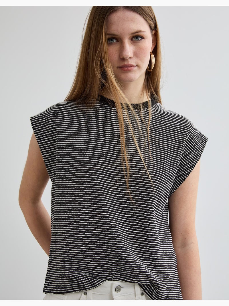 Camiseta de rayas, MO Fashion Negro - Kiabi
