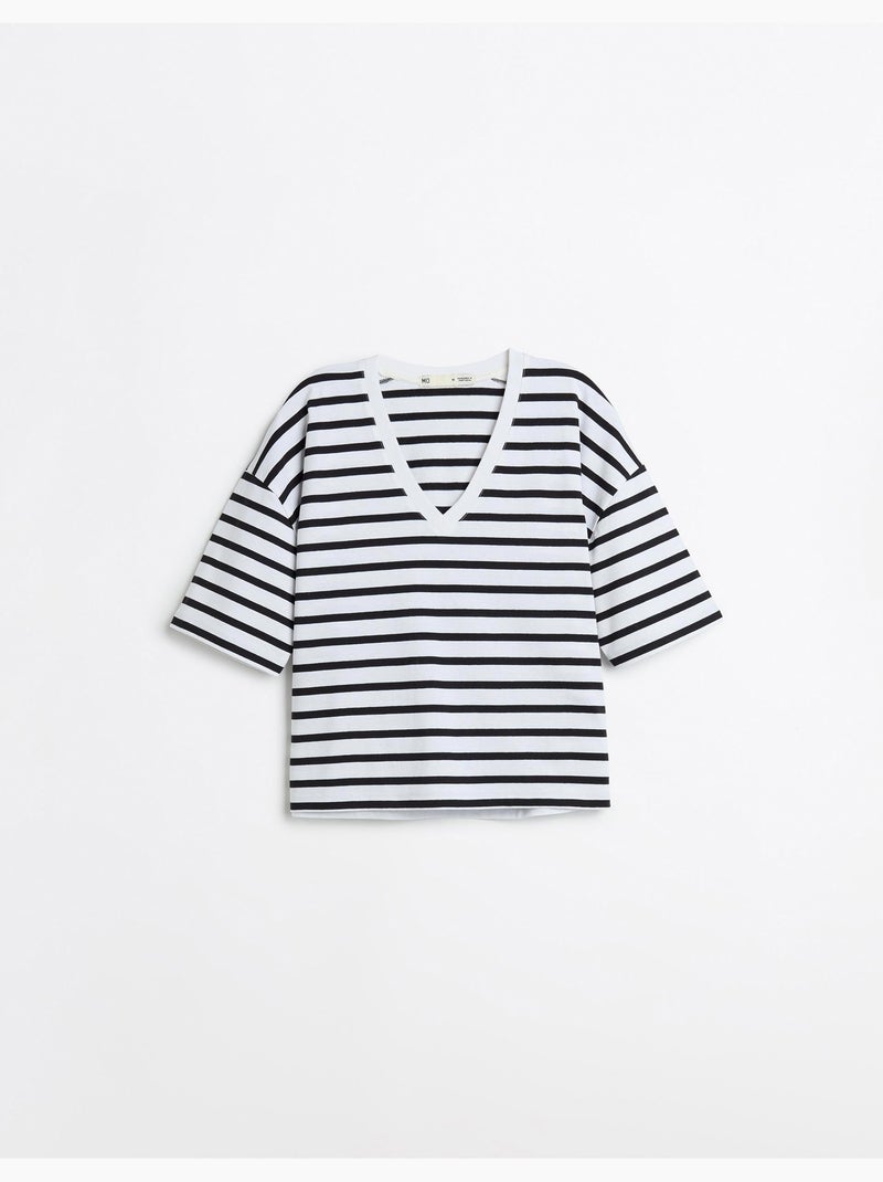 Camiseta de rayas, MO Fashion Negro - Kiabi