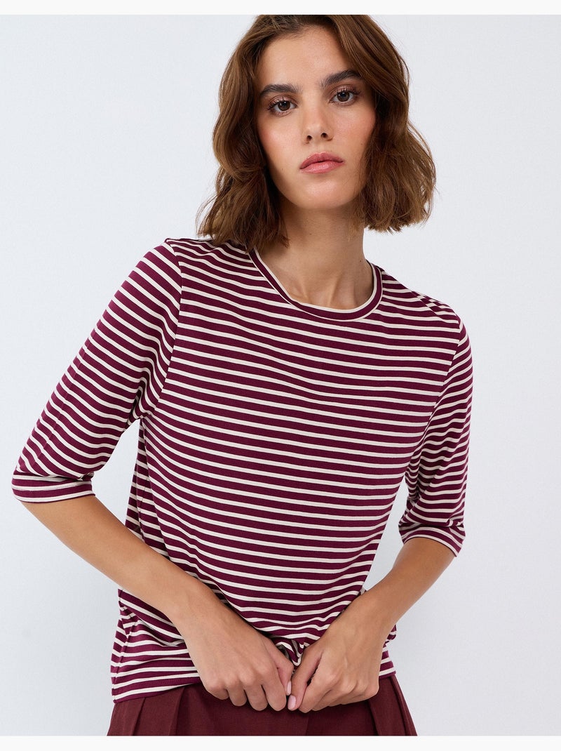 Camiseta de rayas, mo fashion Rojo - Kiabi