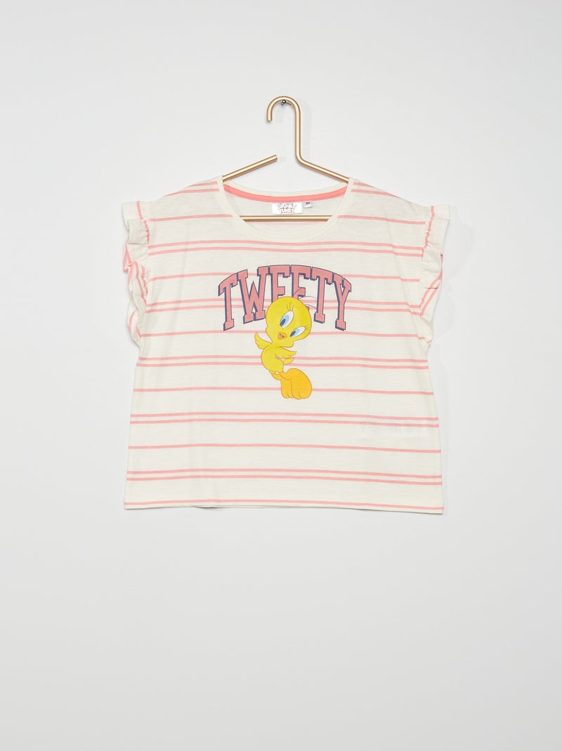 Camiseta de rayas 'Piolín' ROSA - Kiabi