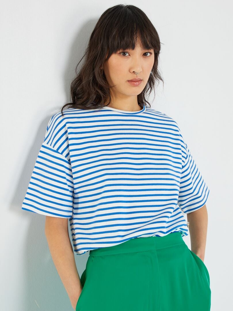 Camiseta de rayas tipo marinera BEIGE - Kiabi