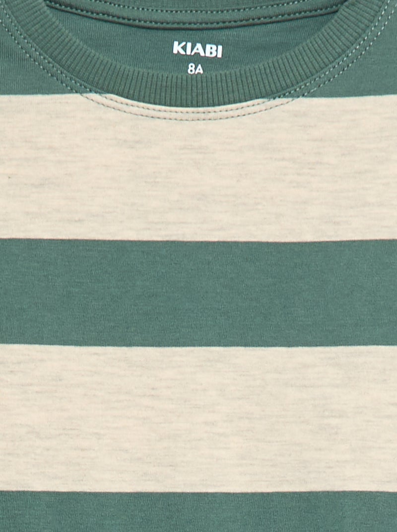 Camiseta de rayas Verde - Kiabi