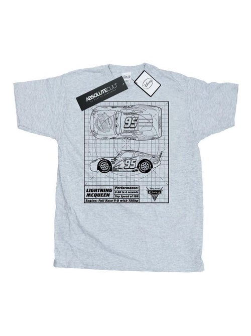 Camiseta de rayo mcqueen blueprint de algodón para hombre - cars - Kiabi Camiseta de rayo mcqueen blueprint de algodón para hombre - cars - Kiabi