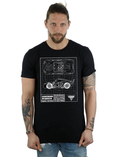 Camiseta de rayo mcqueen blueprint de algodón para hombre - cars - Kiabi Camiseta de rayo mcqueen blueprint de algodón para hombre - cars - Kiabi