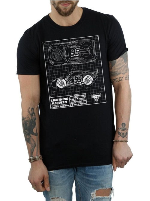 Camiseta de rayo mcqueen blueprint de algodón para hombre - cars - Kiabi Camiseta de rayo mcqueen blueprint de algodón para hombre - cars - Kiabi