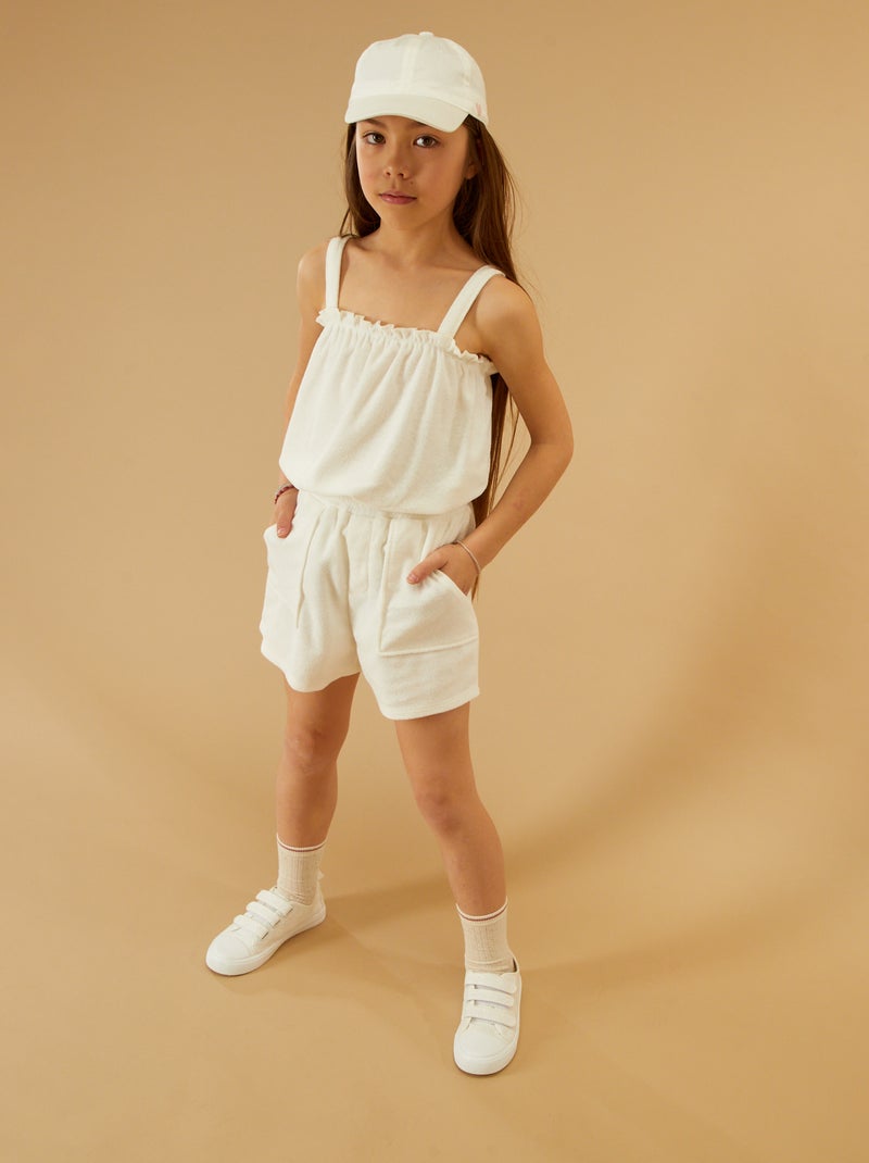 Camiseta de rizo de tirantes finos BLANCO - Kiabi