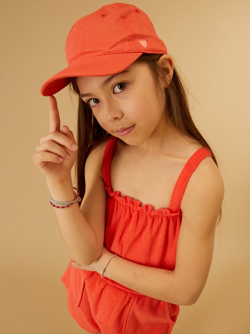 Camiseta de rizo de tirantes finos rojo coral - Kiabi