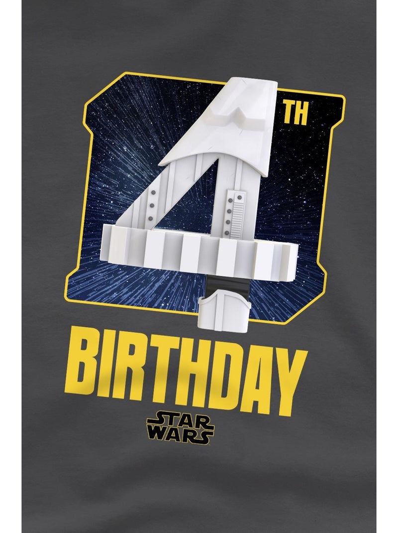 Camiseta de stormtrooper espacial 4º cumpleaños para niños/niñas - star wars Gris negro - Kiabi