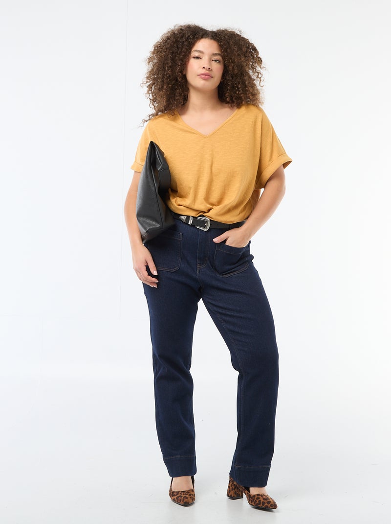 Camiseta de tejido crepé Beige - Kiabi