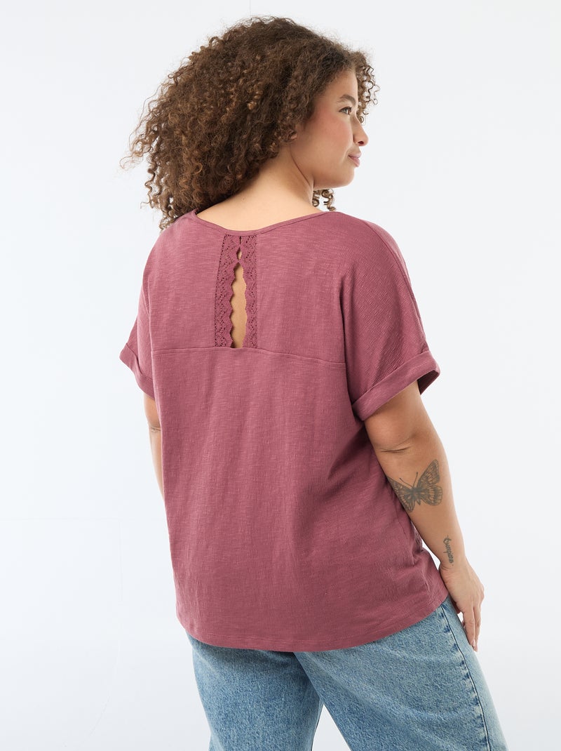 Camiseta de tejido crepé Rosa - Kiabi