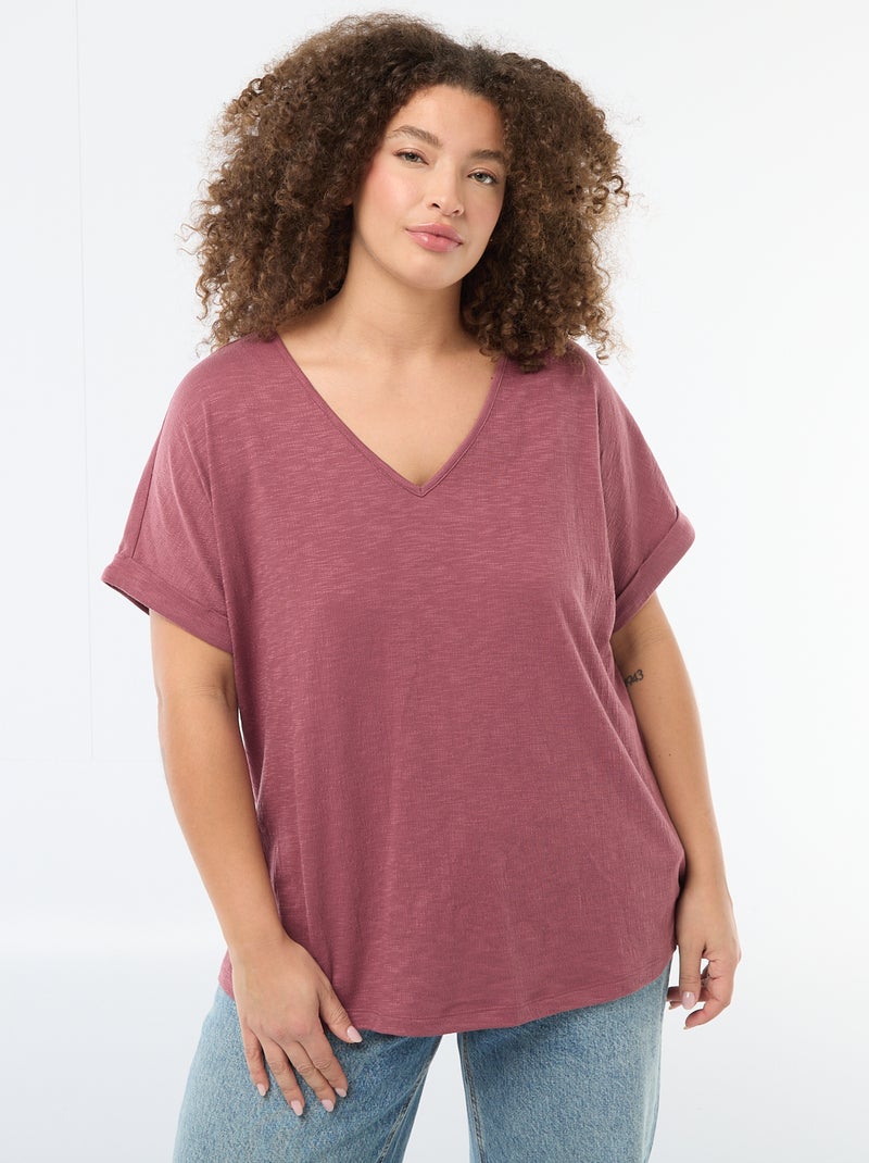 Camiseta de tejido crepé Rosa - Kiabi