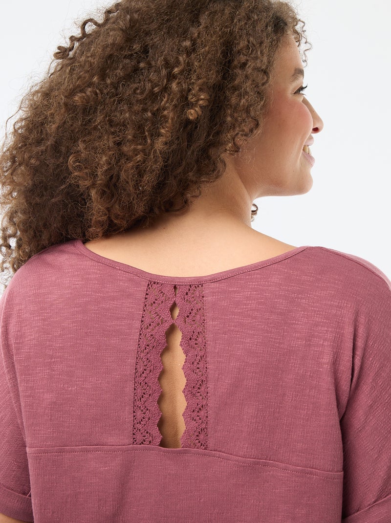 Camiseta de tejido crepé Rosa - Kiabi