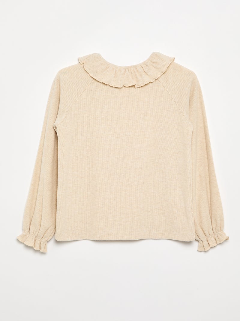 Camiseta de tejido doudou - colección fácil de poner Beige - Kiabi