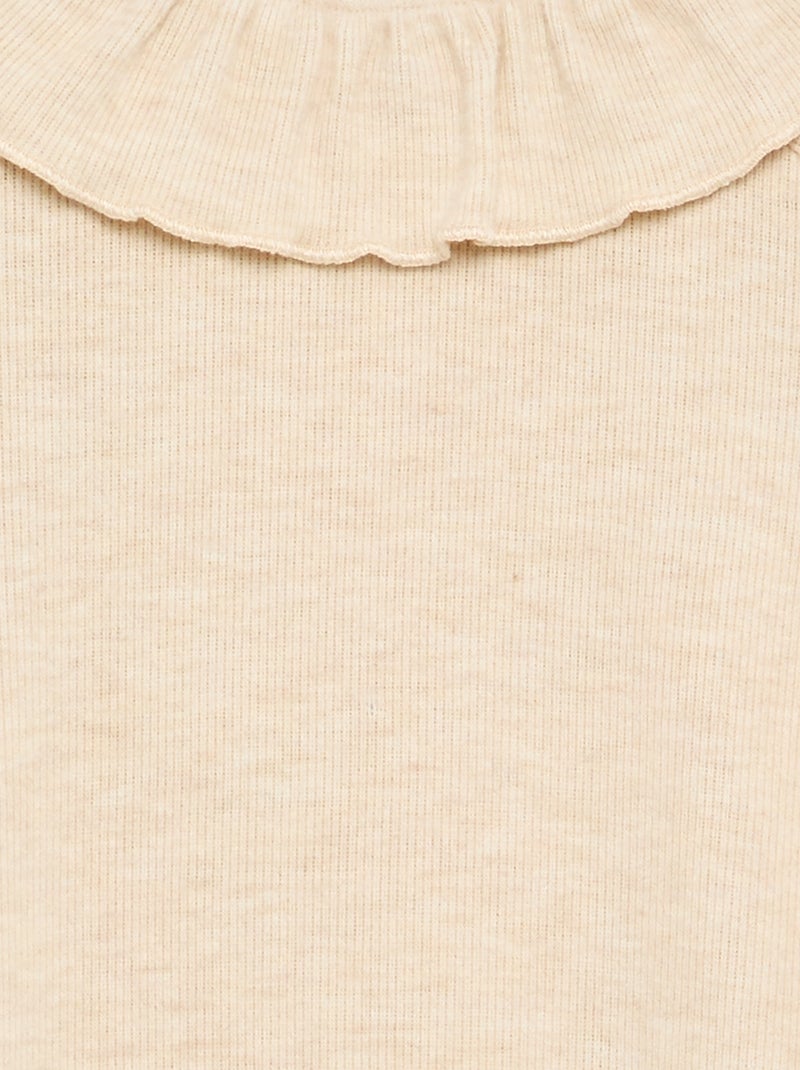 Camiseta de tejido doudou - colección fácil de poner Beige - Kiabi