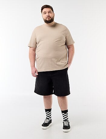Camiseta de tejido fantasía acanalado