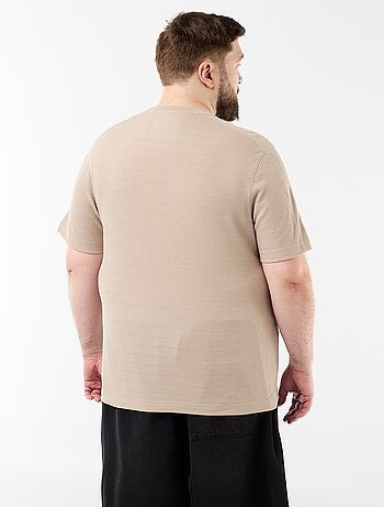 Camiseta de tejido fantasía acanalado