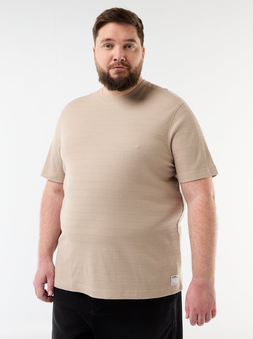 Camiseta de tejido fantasía acanalado - Kiabi