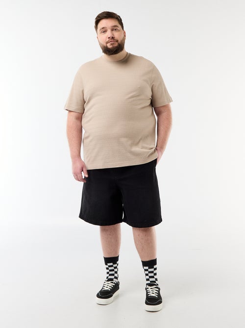 Camiseta de tejido fantasía acanalado - Kiabi
