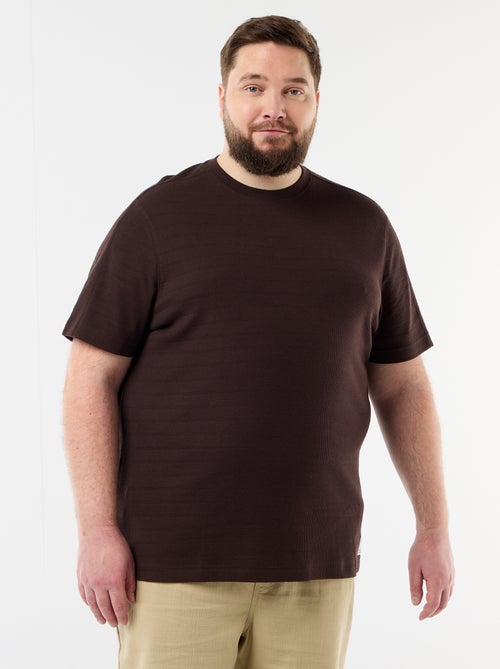 Camiseta de tejido fantasía acanalado - Kiabi