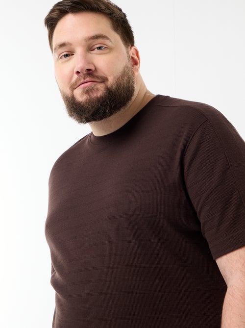 Camiseta de tejido fantasía acanalado - Kiabi