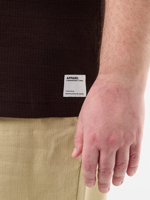 Camiseta de tejido fantasía acanalado - Kiabi