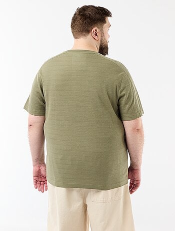 Camiseta de tejido fantasía acanalado