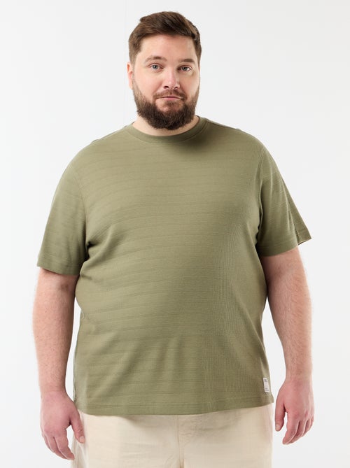 Camiseta de tejido fantasía acanalado - Kiabi