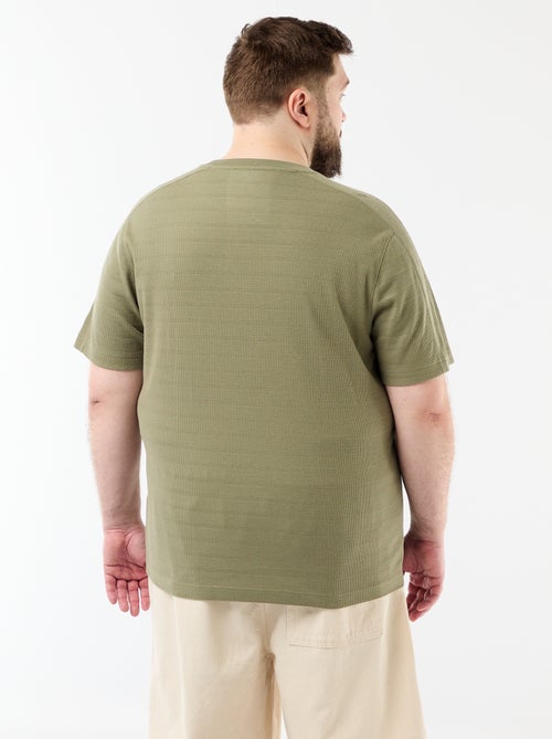 Camiseta de tejido fantasía acanalado - Kiabi