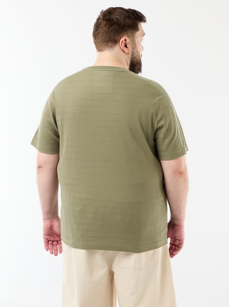 Camiseta de tejido fantasía acanalado Verde - Kiabi