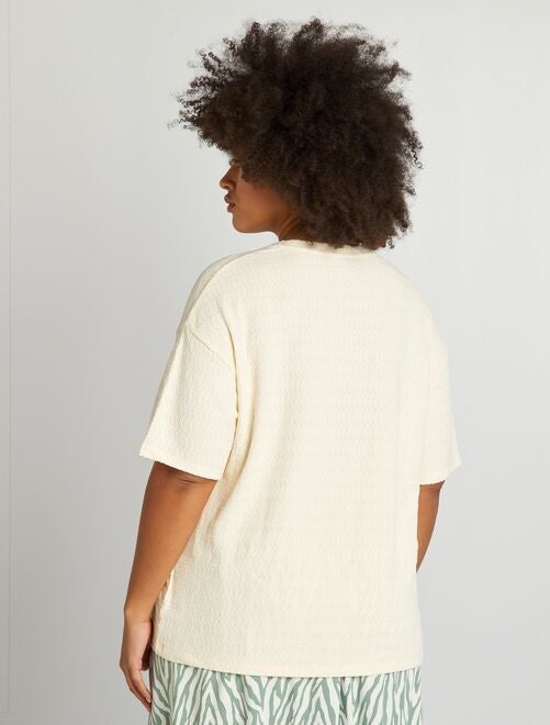 Camiseta de tejido gofrado de manga corta - Kiabi