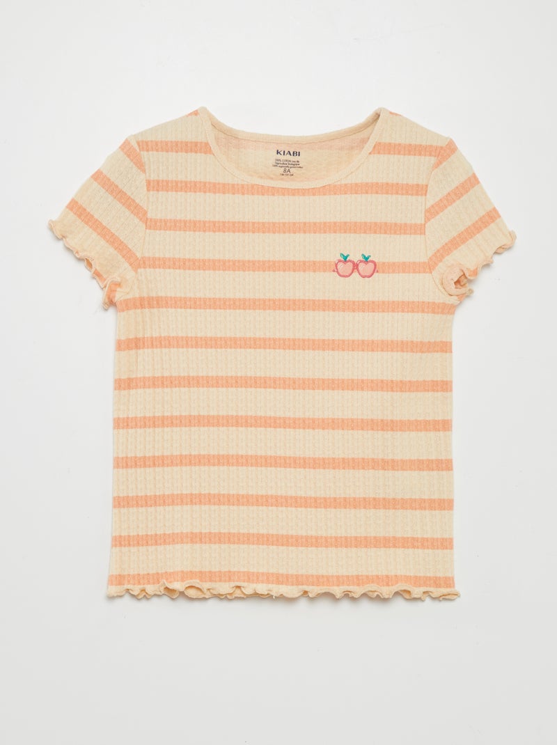Camiseta de tejido gofrado NARANJA - Kiabi