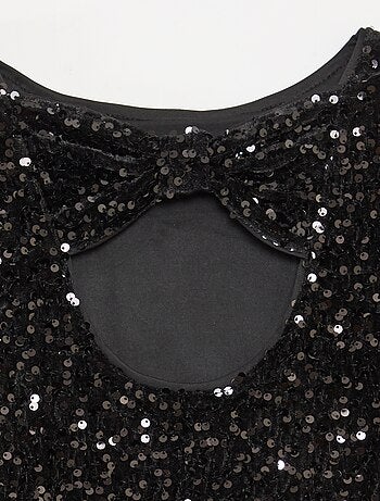 Camiseta de terciopelo con lentejuelas