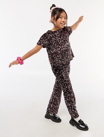 Camiseta de terciopelo con lentejuelas