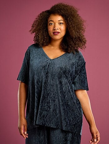 Camiseta de terciopelo de manga corta