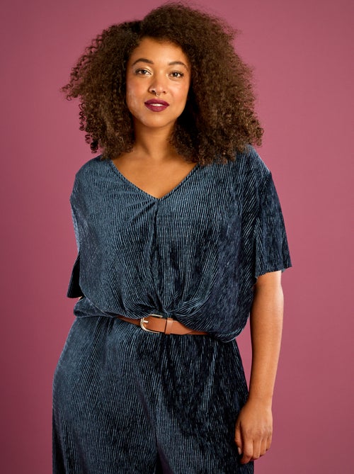 Camiseta de terciopelo de manga corta - Kiabi