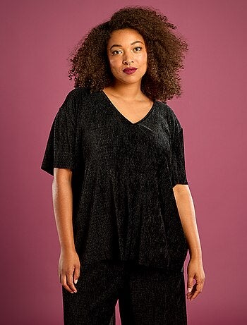 Camiseta de terciopelo de manga corta