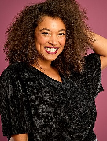 Camiseta de terciopelo de manga corta