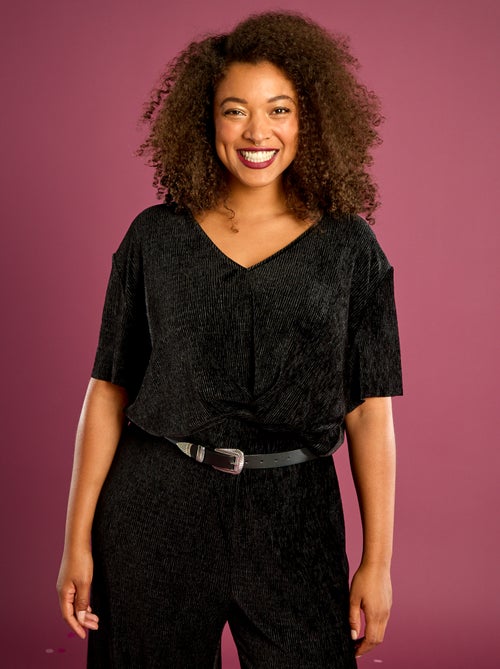 Camiseta de terciopelo de manga corta - Kiabi