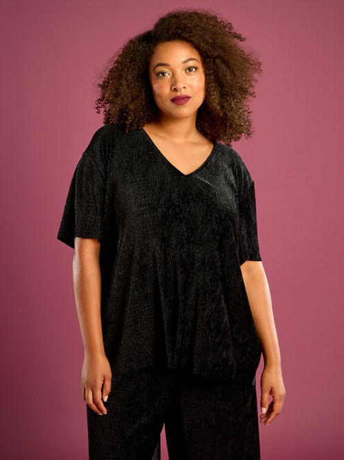 Camiseta de terciopelo de manga corta - Kiabi