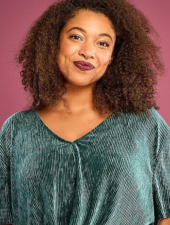 Camiseta de terciopelo de manga corta