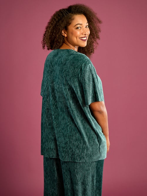 Camiseta de terciopelo de manga corta - Kiabi