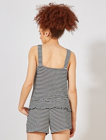 Camiseta de tirantes a rayas de punto efecto tricotado - Kiabi