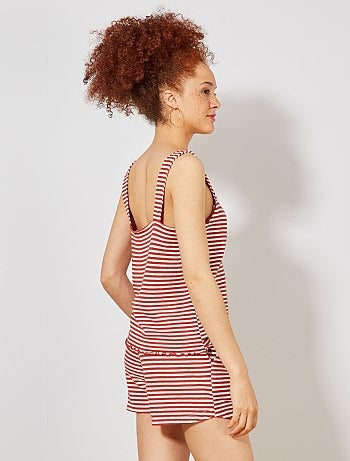 Camiseta de tirantes a rayas de punto efecto tricotado - Kiabi