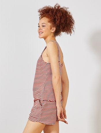 Camiseta de tirantes a rayas de punto efecto tricotado - Kiabi