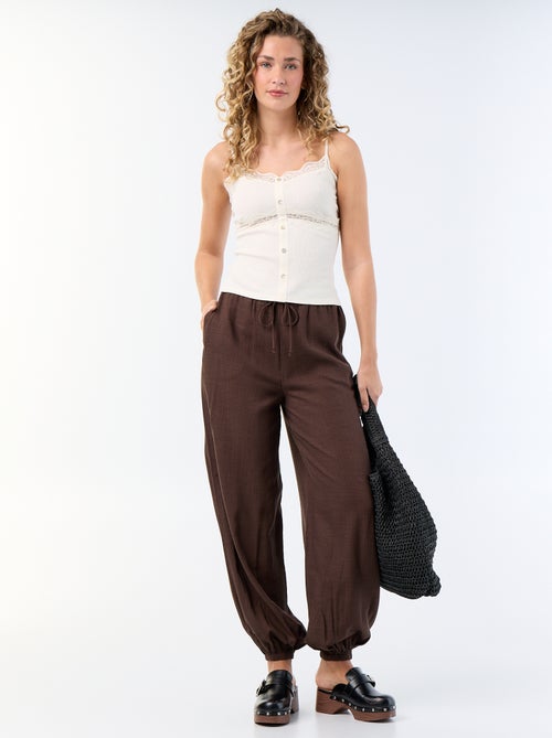 Camiseta de tirantes acanalada con tirantes - Kiabi