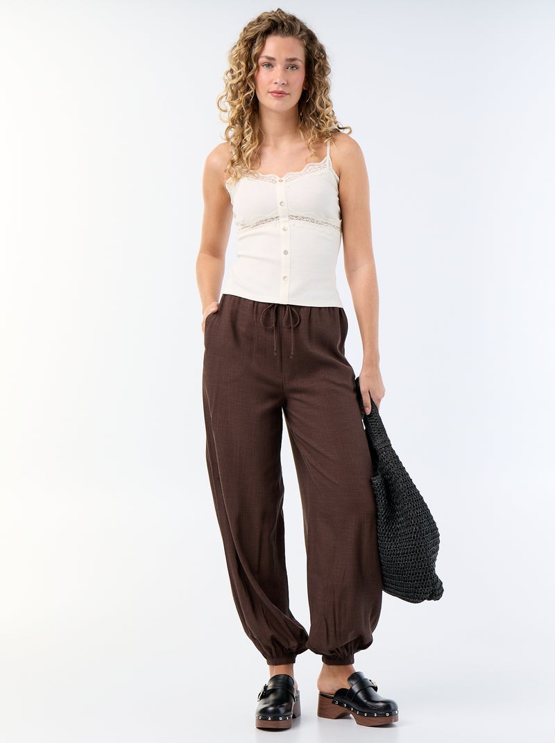 Camiseta de tirantes acanalada con tirantes Blanco - Kiabi