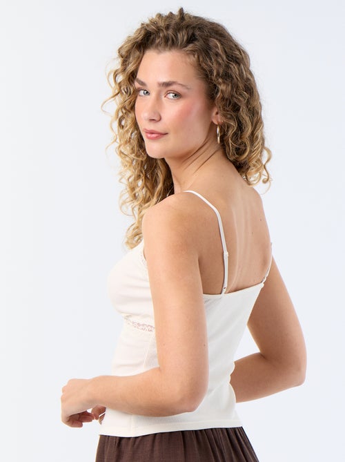 Camiseta de tirantes acanalada con tirantes - Kiabi