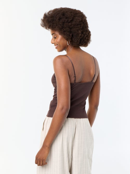Camiseta de tirantes acanalada con tirantes - Kiabi Camiseta de tirantes acanalada con tirantes - Kiabi