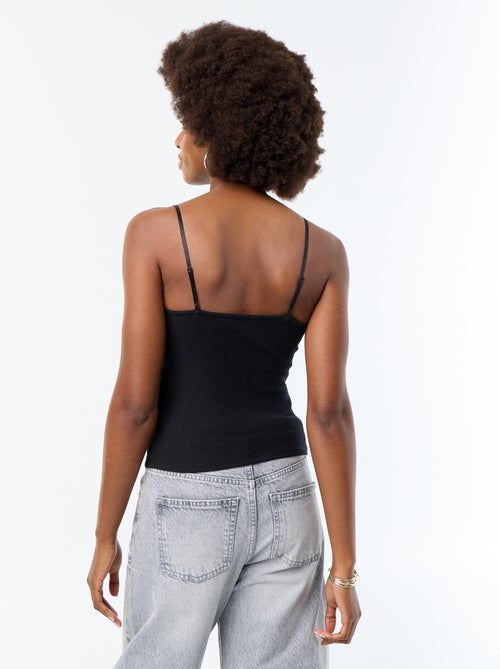Camiseta de tirantes acanalada con tirantes - Kiabi Camiseta de tirantes acanalada con tirantes - Kiabi