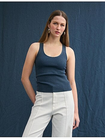 Camiseta de tirantes acanalada, MO Fashion